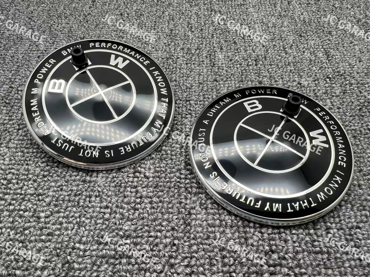 Competition Black w/Grommets BMW Replacement 82mm Front 74mm Rear Emblem Badge
