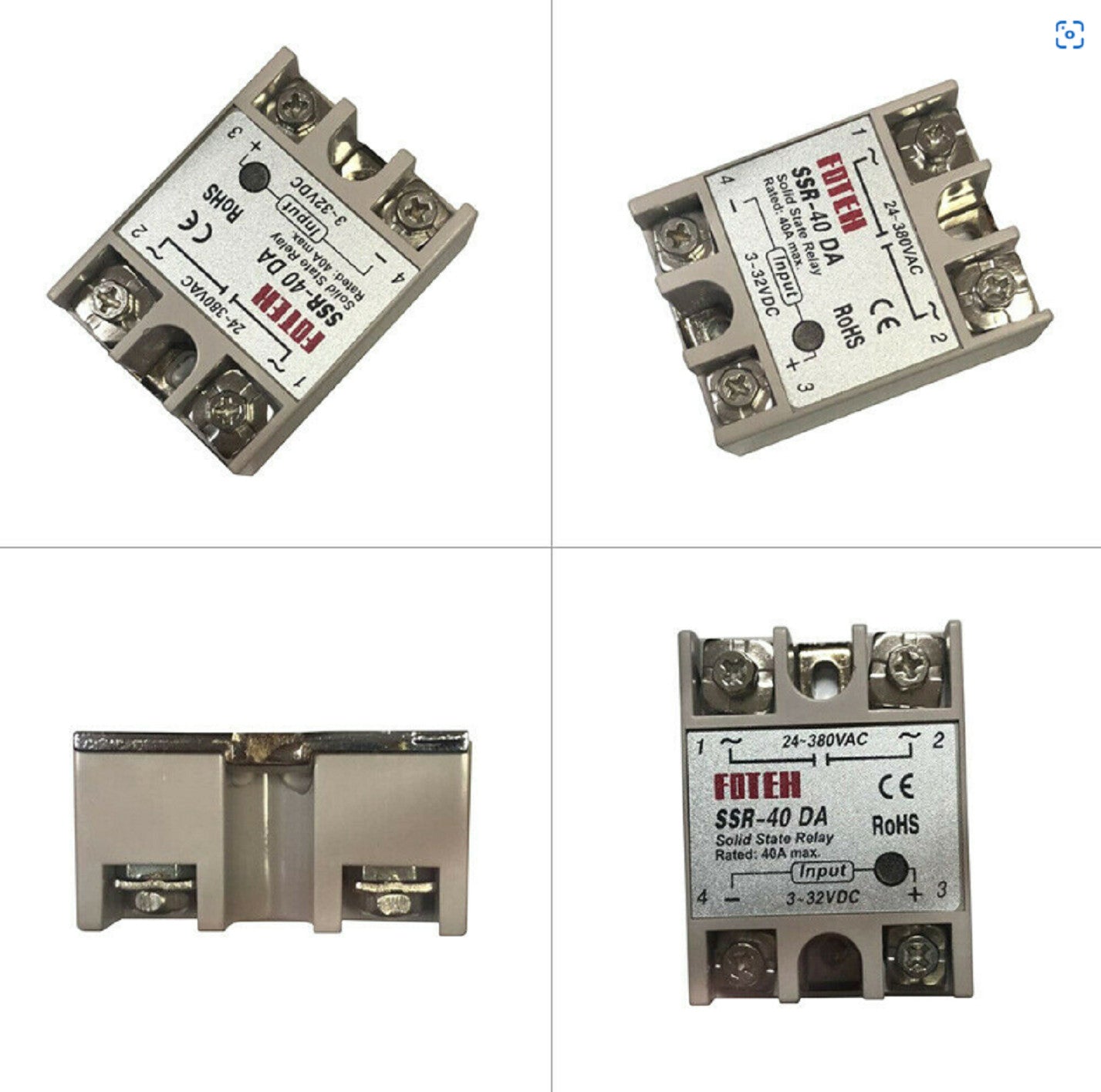 25A/40A/100A 250V SSR-25DA SSR-40DA SSR-100DA Solid State Relay Module Heat Sink