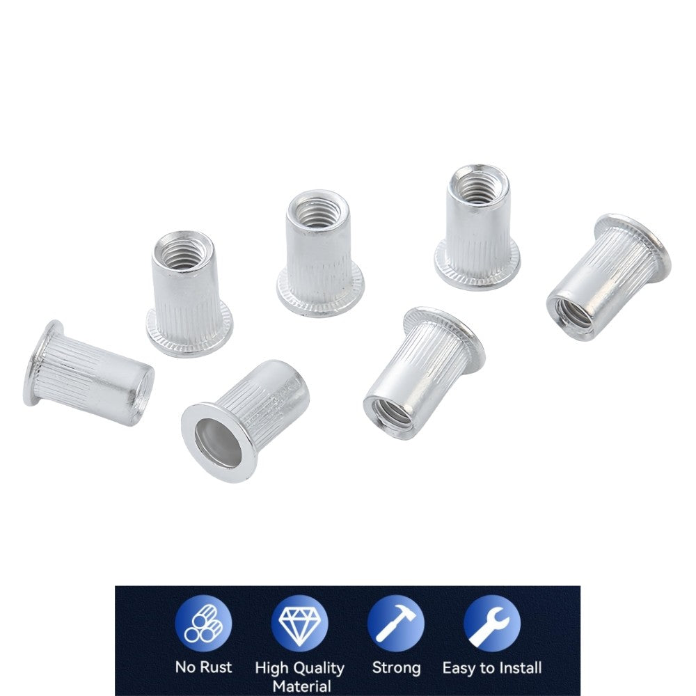 Aluminium Rivet Nut Flat Head Insert Threaded Nutsert Kit M3/M4/M5/M6/M8/M10