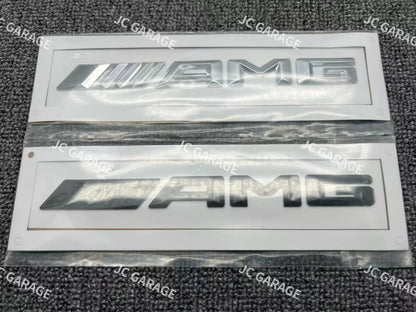 AMG Black Silver Rear Trunk 3D Emblem Badge A C E GLC GLA GLB GLE Before 2017