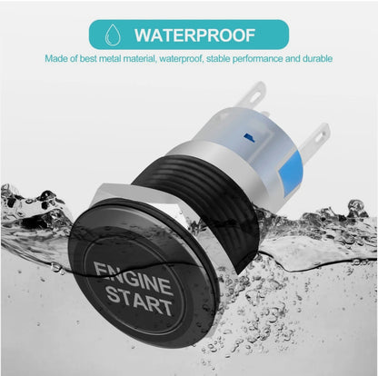 12V Engine Start Switch Waterproof Car Push Button Ignition Starter Black AU
