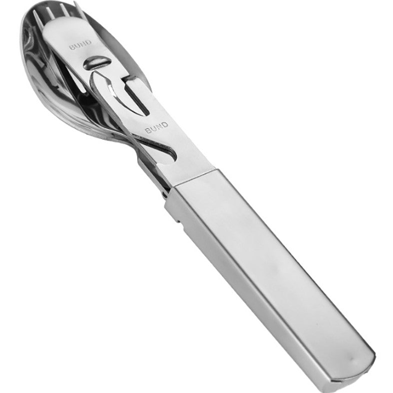 Compact 4in1 Utensil Set of Spoon Knife Fork and Bottle Can Opener Combo Camping