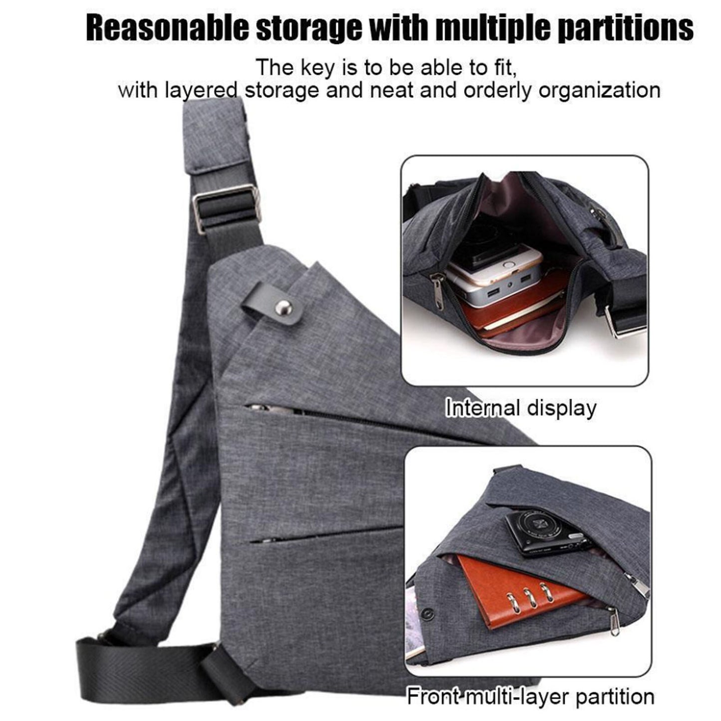Waterproof Anti-Theft Personal Shoulder Chest Pocket Travel Crossbody Bag Casual