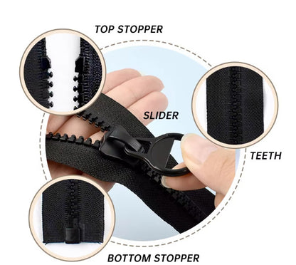 60cm-300cm Long Zips Heavy Duty #8 Open End Zipper for Down Jacket Coat DIY