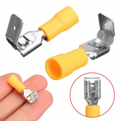 50Pcs 6.3mm Terminal Piggy Back Wire Connector Piggyback Insulated Crimp Spade