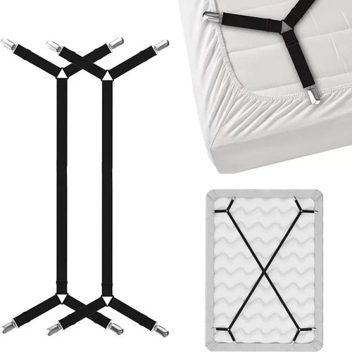 Adjustable Bed Sheet Holder Straps | Crisscross Fasteners for Sheets & Covers