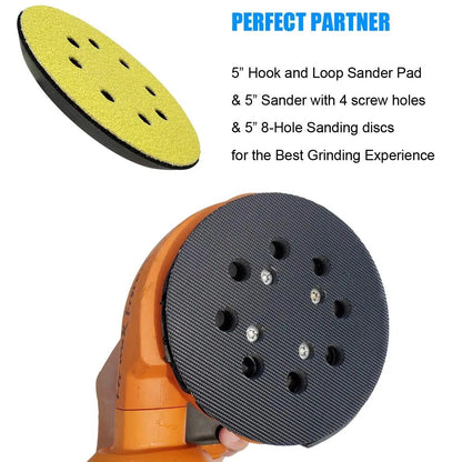 125mm Replacement Disc Sanding Base Backing Pad 8-Hole Orbital Sander Compatible with Ryobi