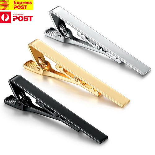 3 Pcs Tie Clips for Men Tie Bar Set for Wedding Business Metal Necktie Tie Clips