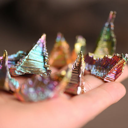 2X Rainbow Titanium Specimen Mineral Bismuth Crystal Quartz Gemstone Decor Gifts