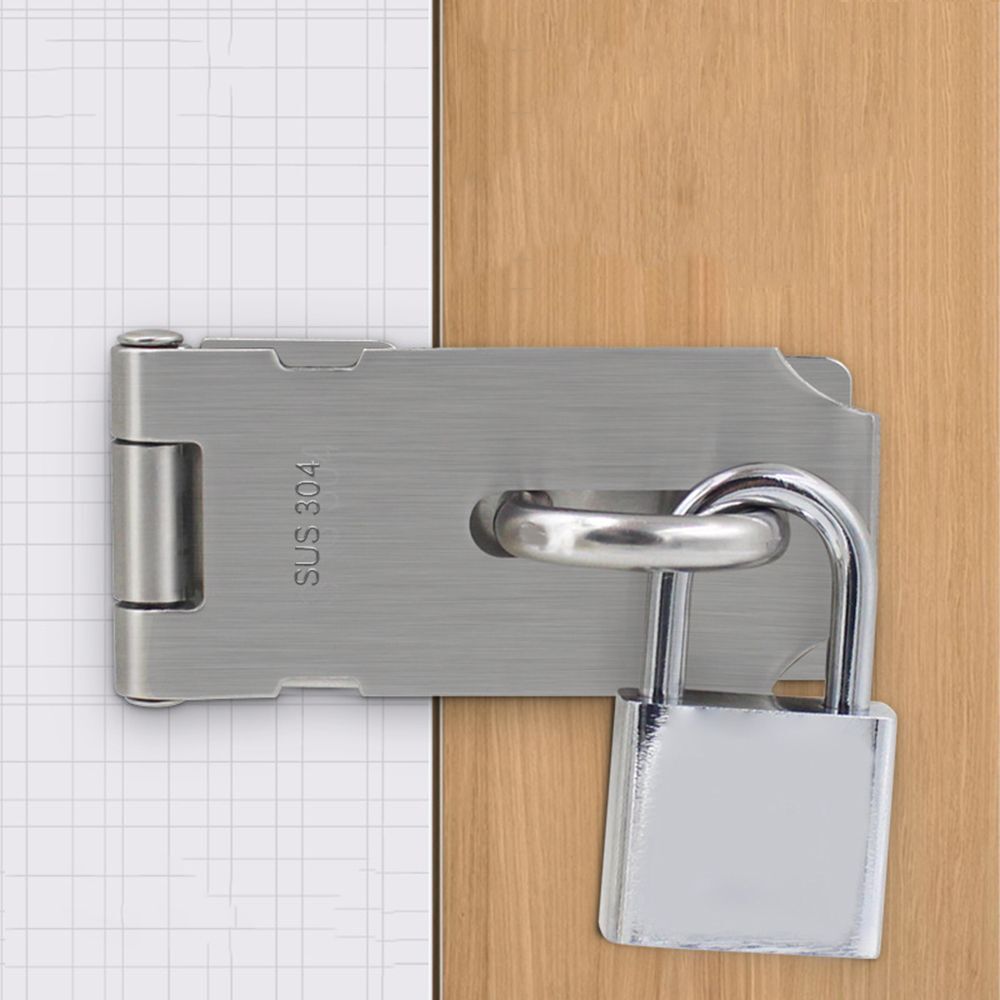 Household Stainless Steel Gate Bolt Door Clasp Lock Padlock Hasp Shed Latch