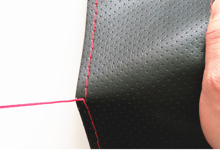 Real Cow Leather DIY Car Steering Wheel Cover Soft Plain 37cm 38cm 15"