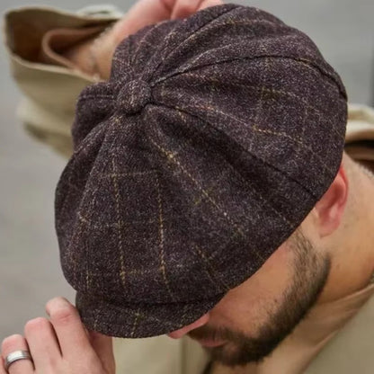 Mens 8 Panels Newsboy Flat Cap Peaky Blinders Baker Boy Golf Driving Beret Hat