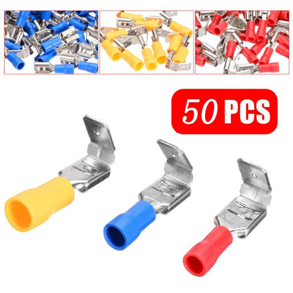 50Pcs 6.3mm Terminal Piggy Back Wire Connector Piggyback Insulated Crimp Spade