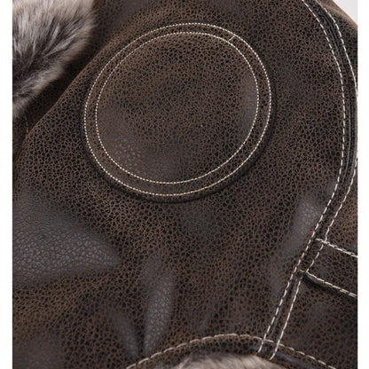 Leather Ski Ushanka Faux Fur Lined Snow Cap With Ear Flap Winter Trapper Hat