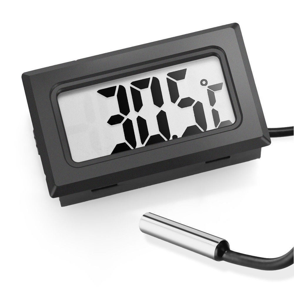 Digital LCD Thermometer Temperature Meter Panel Mount LR44 -50 to 110C Black
