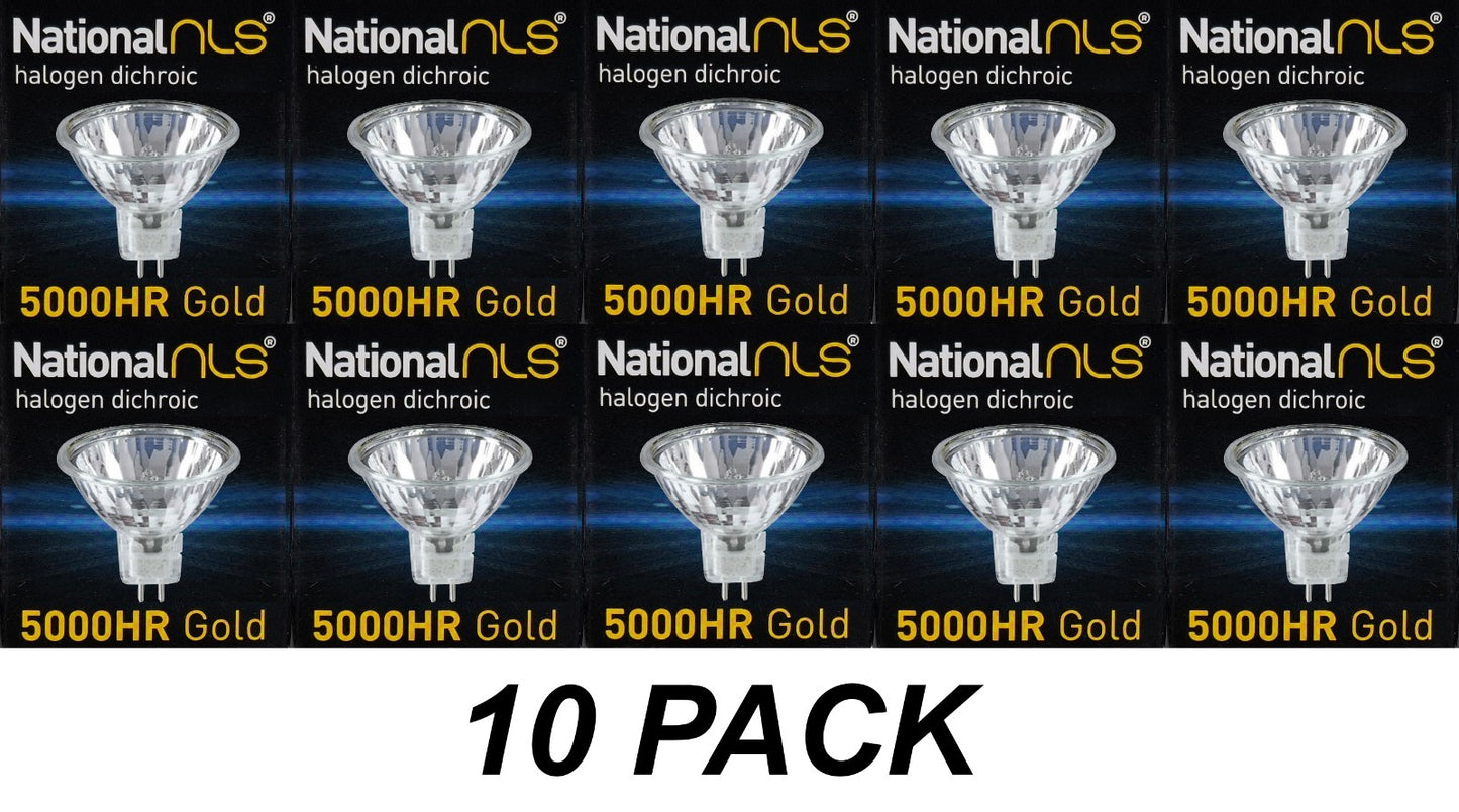 10 x 12V 50W MR16 Halogen Light Lamp Globes Bulb with Glass Cover Gu5.3 Dimmable