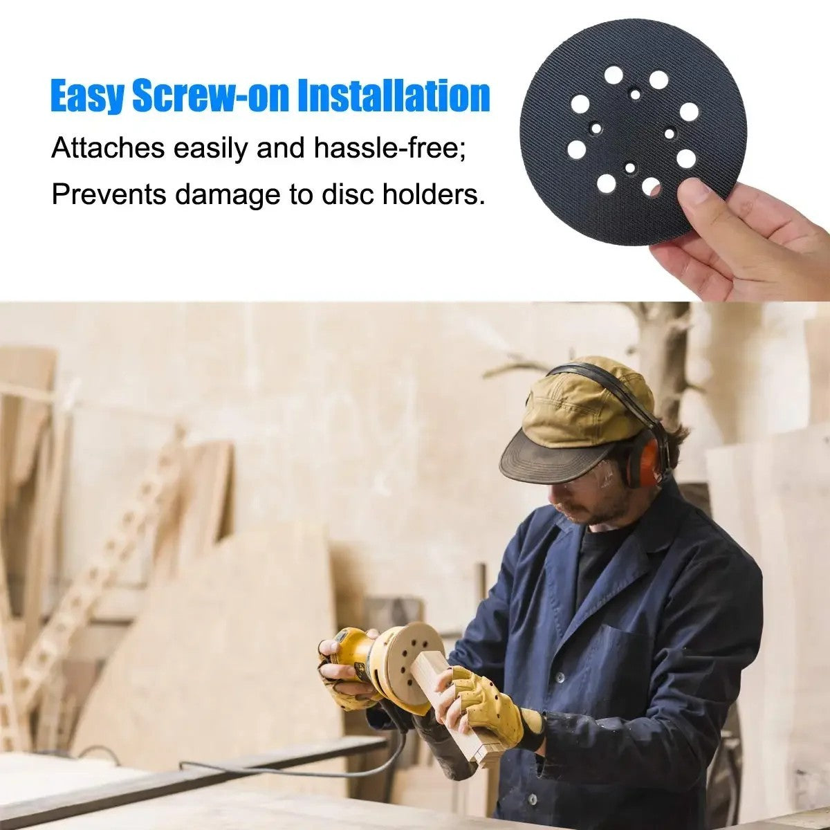 125mm Replacement Disc Sanding Base Backing Pad 8-Hole Orbital Sander Compatible with Ryobi