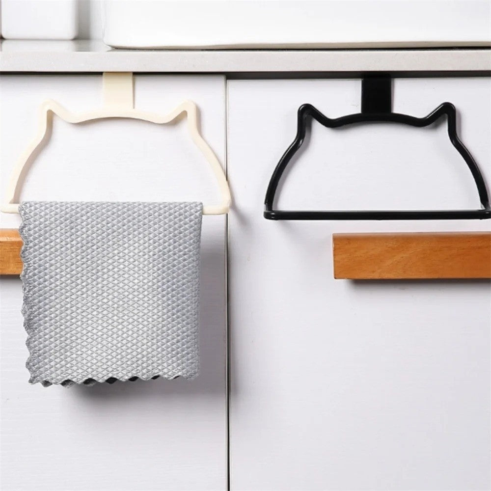 Punch-free Towel Rack Cat-Shaped Door Back Hook  Home Organizer