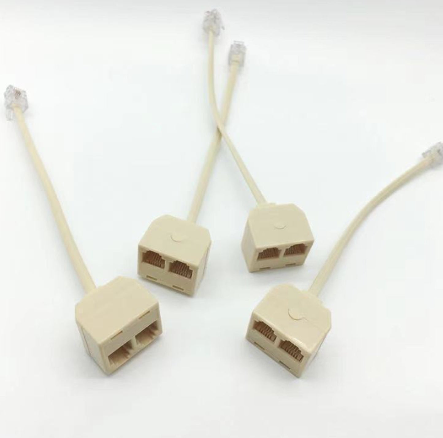 Telephone RJ11 Male Line to Double RJ11 Female Jack Filter Splitter Adapter Fix