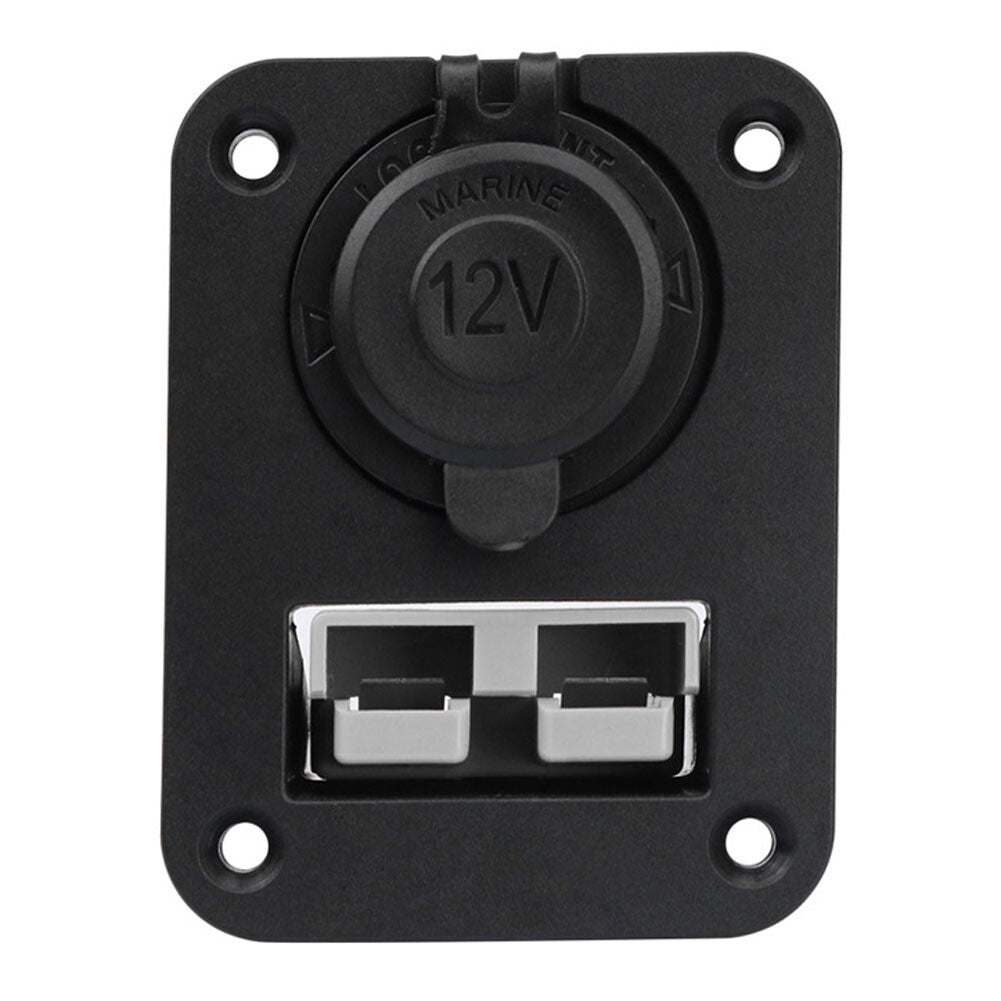 50A Amp Anderson Plug Flush Mount PANEL Bracket Grey + 12V Cigarette Socket