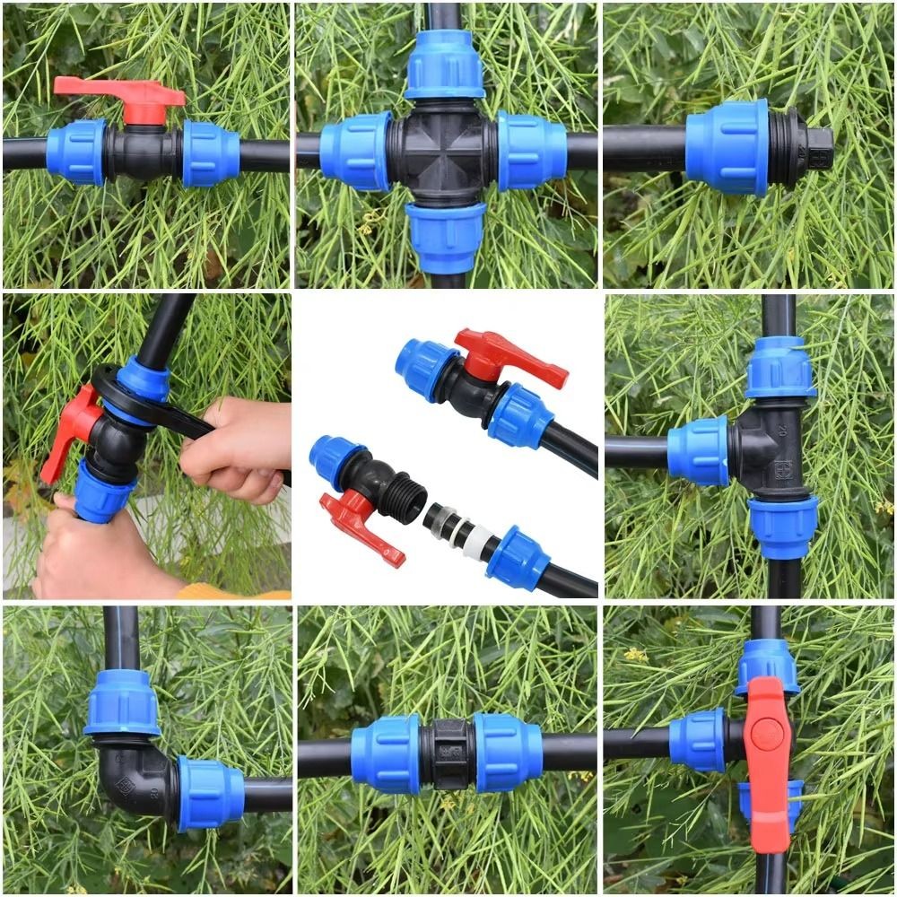 Irrigation 3-Way Ball Valve 20/25/32/40/50mm Water Pipe Fittings  Lawn