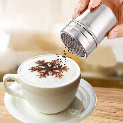 Stainless Steel Icing Sugar Cocoa Coffee Shaker Flour Duster Chocolate Powder AU