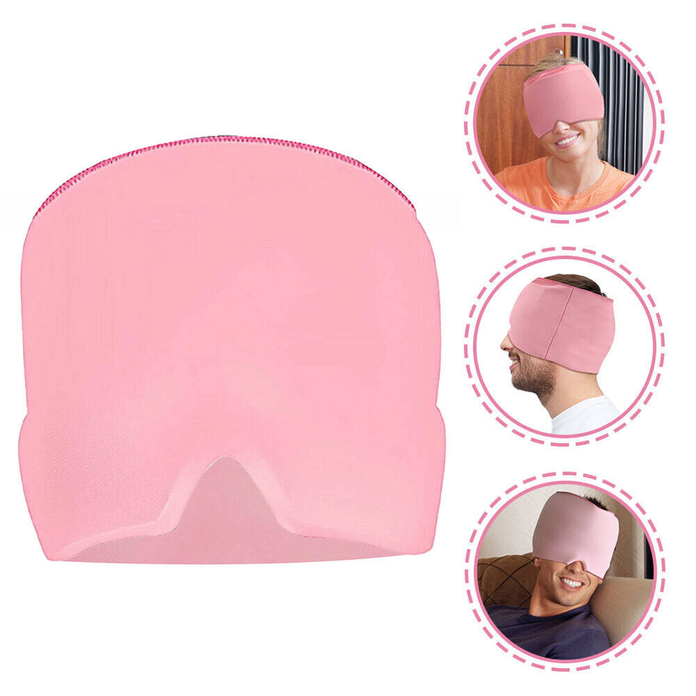 Migraine Relief Ice Head Wrap Headache Hat Cold Therapy Cap Eye Mask Reuseable