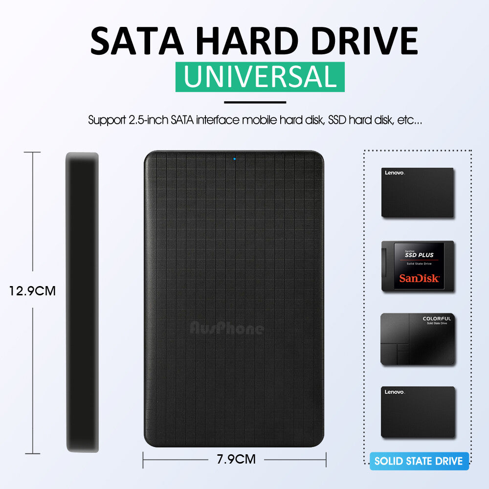 New 5Gbps USB 3.0 Portable External Hard Drive Case Ultra Box Slim SATA Storage