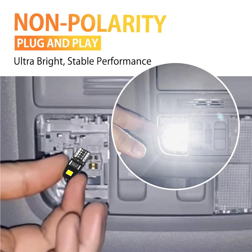 10X AUXITO T10 194 168 W5W SMD LED White CANBUS Error Free Wedge Light Bulb 12V
