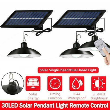 Solar LED Light Hanging Pendant Indoor Outdoor Garden Yard Tent Shed Lamp Remote