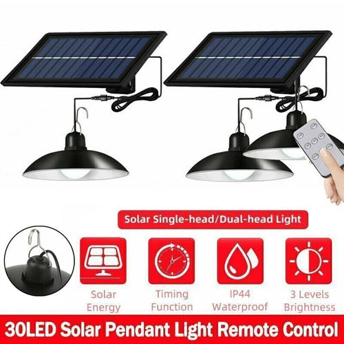 Solar LED Light Hanging Pendant Indoor Outdoor Garden Yard Tent Shed Lamp Remote