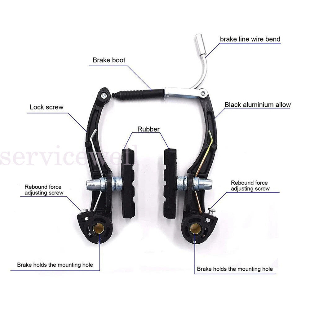 1 Set V Brake Complete Sets Front Rear Lever kit BMX MTB Bike Bicycle