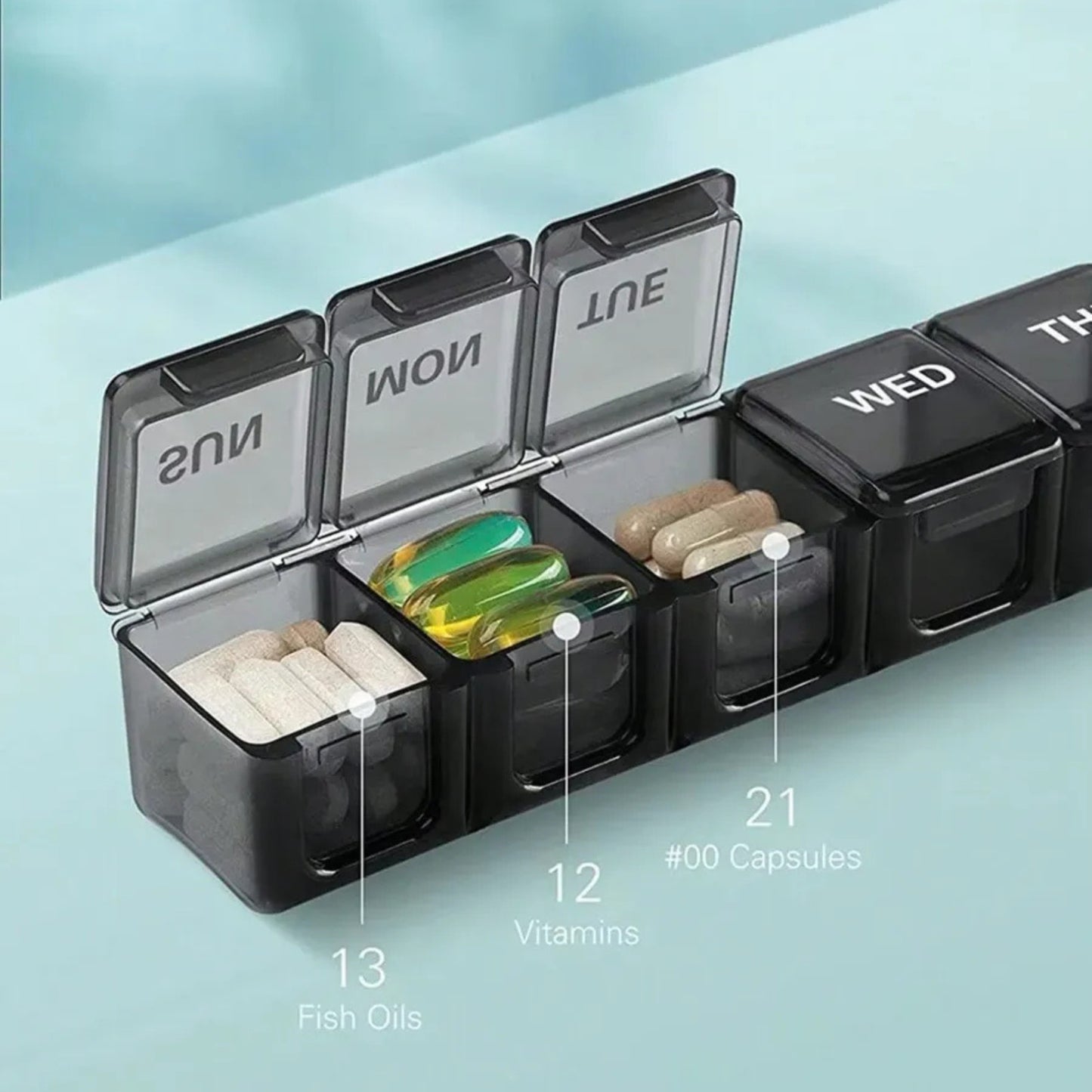 Weekly Pill Organizer 7 Day Large XL Daily Medication Organizer Pill Box Holder
