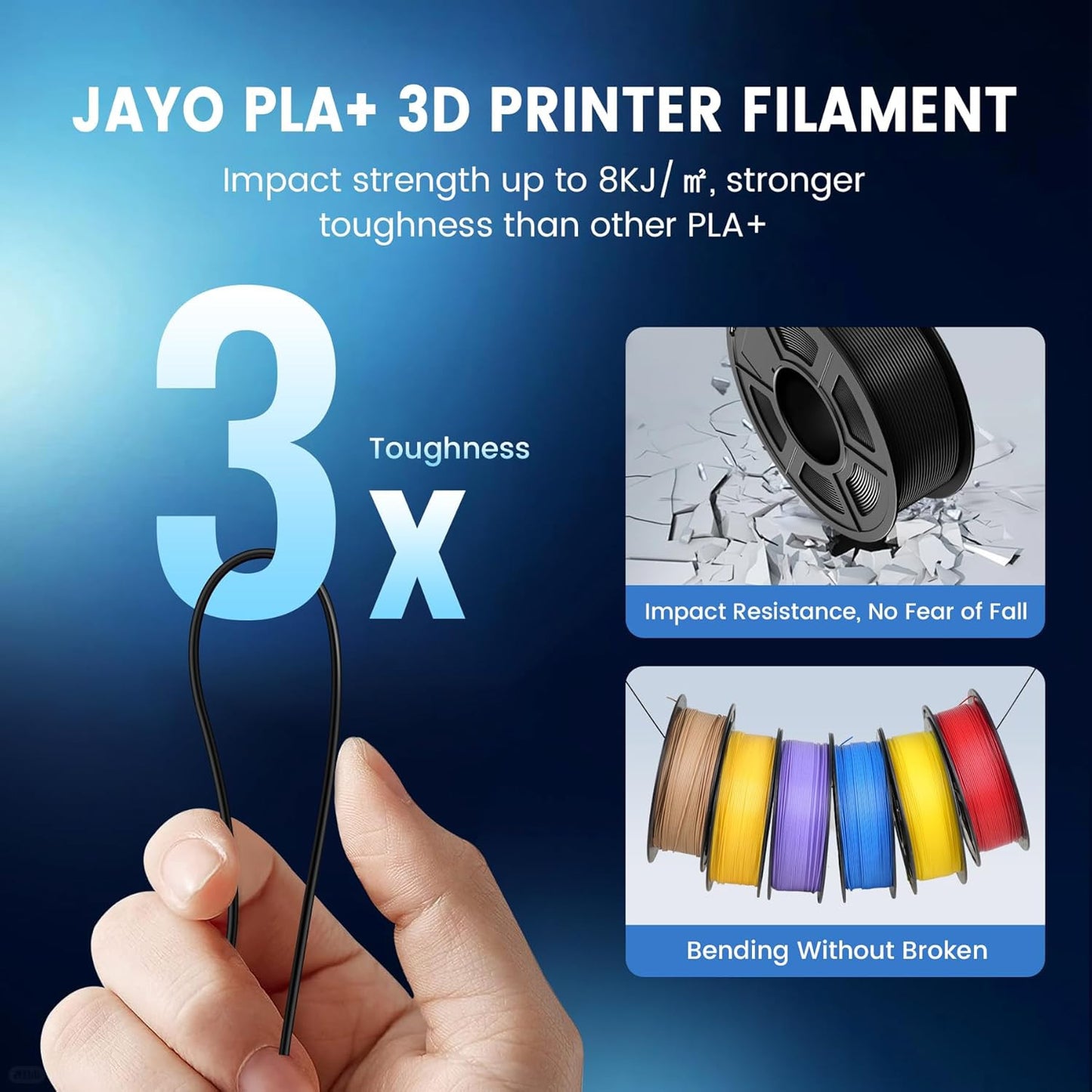 【Buy 10 Pay 6】JAYO PLA Matte High Speed PETG ABS PLA+ SILK 1.75mm Filament 1.1KG