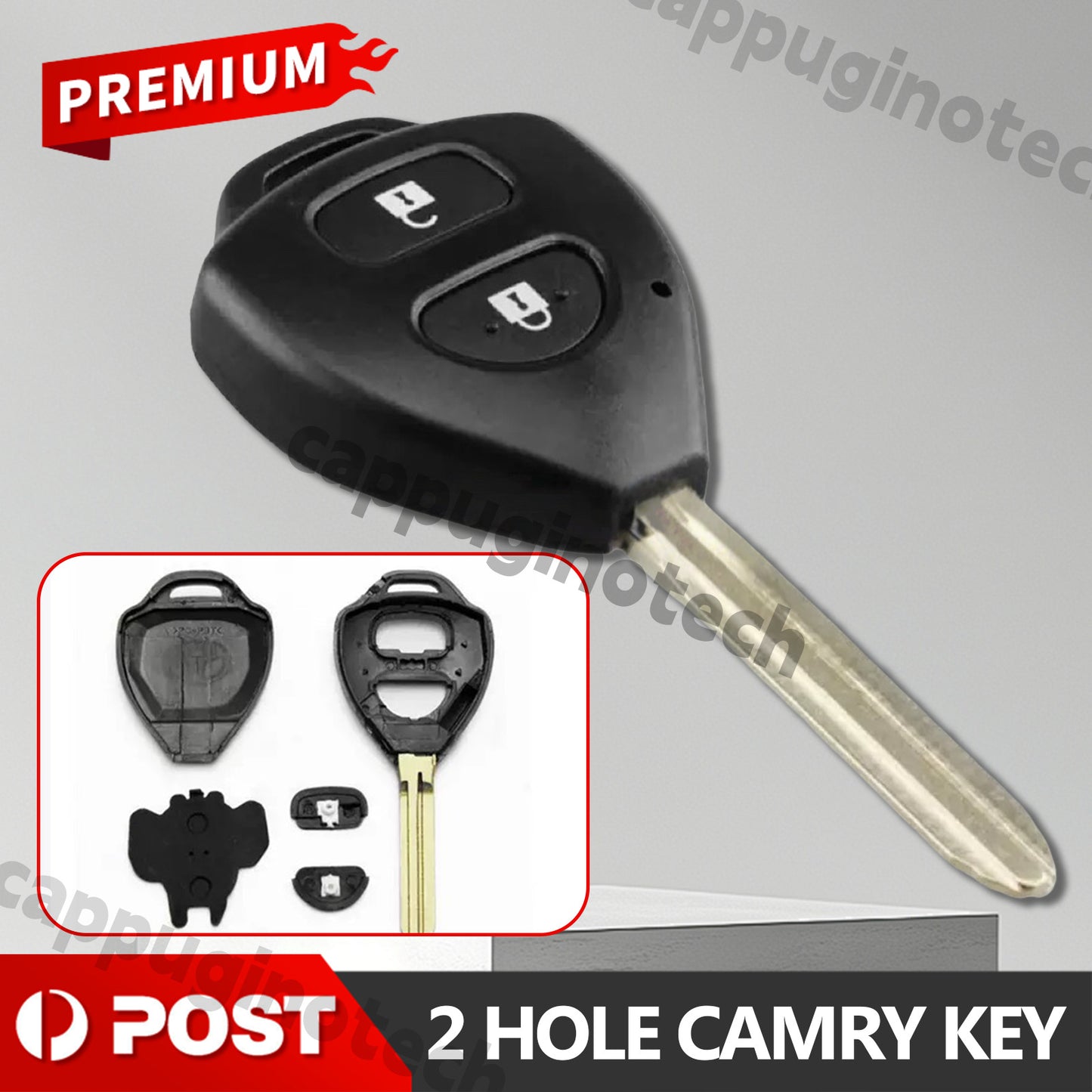 2 Button Toyota Remote Key Fob Shell Case Cover Rav4 Corolla Yaris Hilux Hiace – Compatible with Corolla