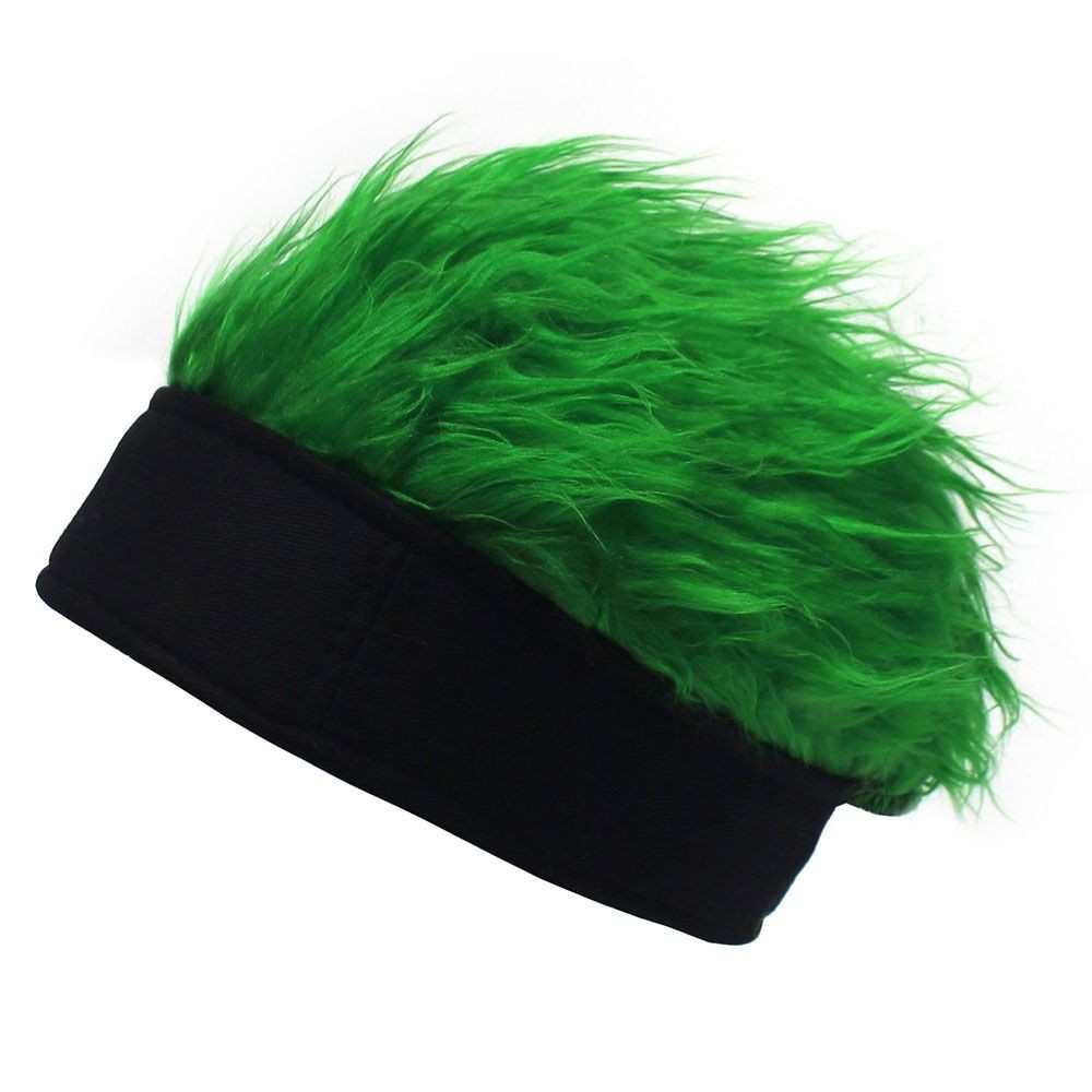 Retro Fake Hair Skullcap Hip Hop Beanie Wig Hat Punk Fun Short Hair Caps Men