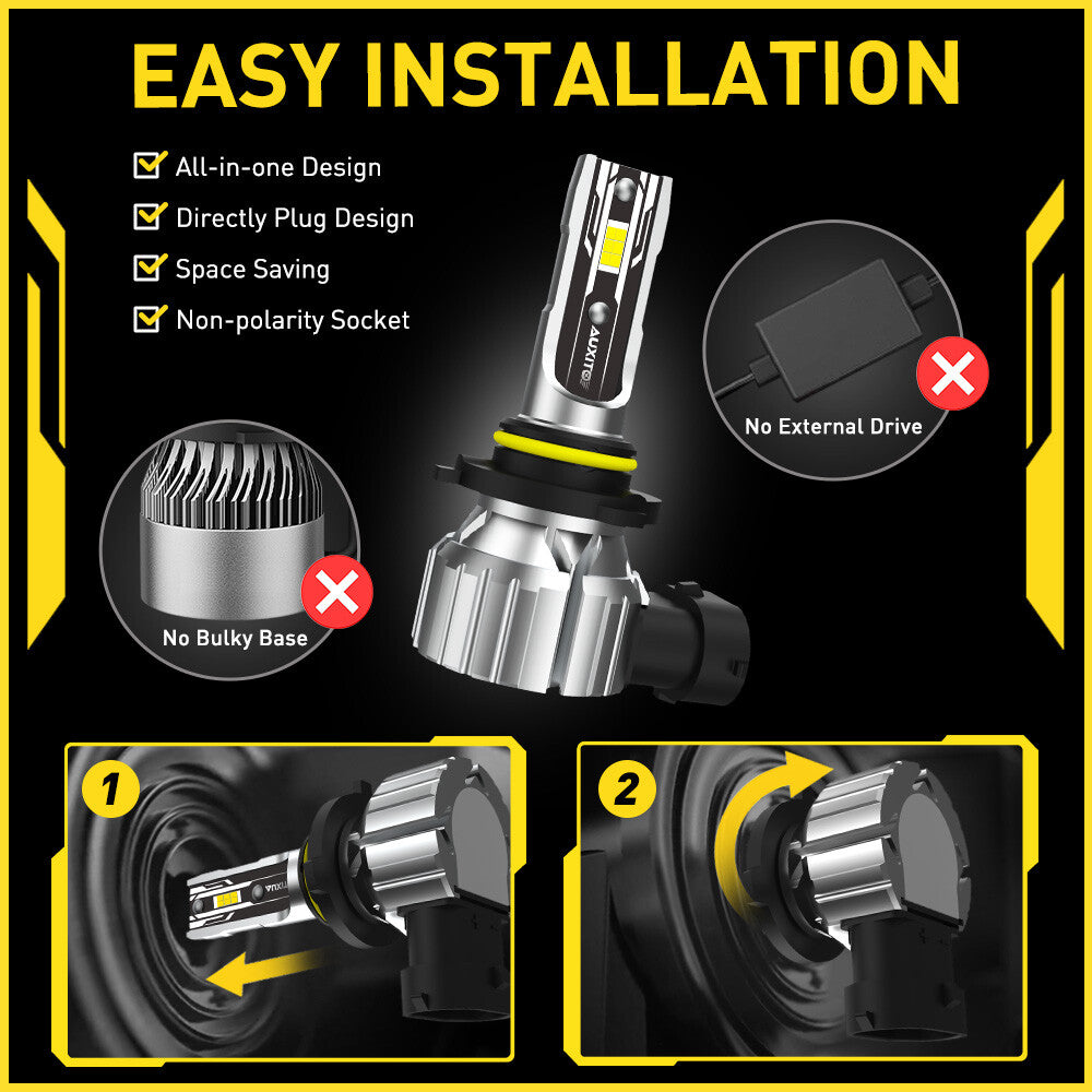 22000LM 9005 HB3 LED Headlight Bulbs Conversion Kit High Beam Super Bright White
