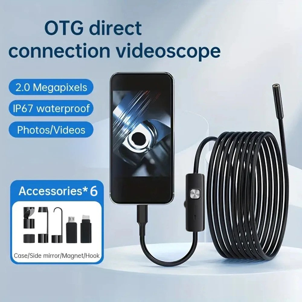 1080P Dual Lens Borescope Endoscope Camera Compatible with iPhone Android Car Pipe Mechanic