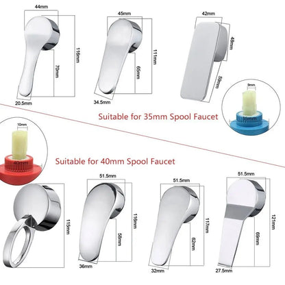 Faucet Handle Chrome Plated Mixer Tap Replacement Cover Kitchen Bathroom