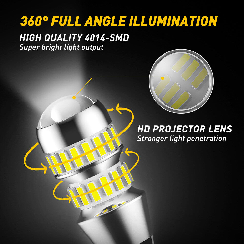 AUXITO T15 912 921 CANBUS Free Reverse Wedge LED Globe Light Car Bulb 6500K Pair