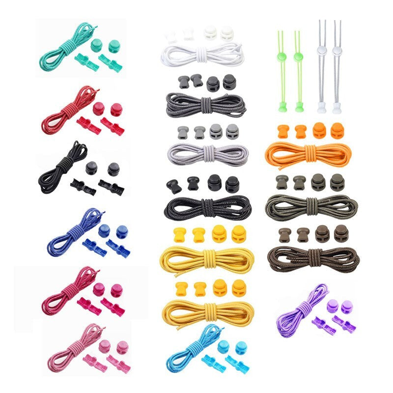 Elastic No Tie Shoelaces with Lock Toggle Adjustable for Running Shoes Sneakers