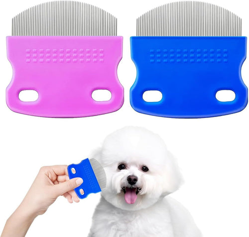 2 Pack Professional Eye Comb for Pets,Stainless Steel Tear Stain Remover for ...