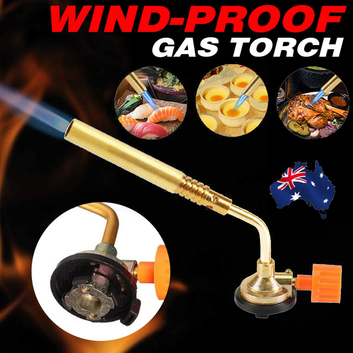 Butane Gas Torch Blow Lighter Flame Gun Burner Torch BBQ Welding Kitchen Baking
