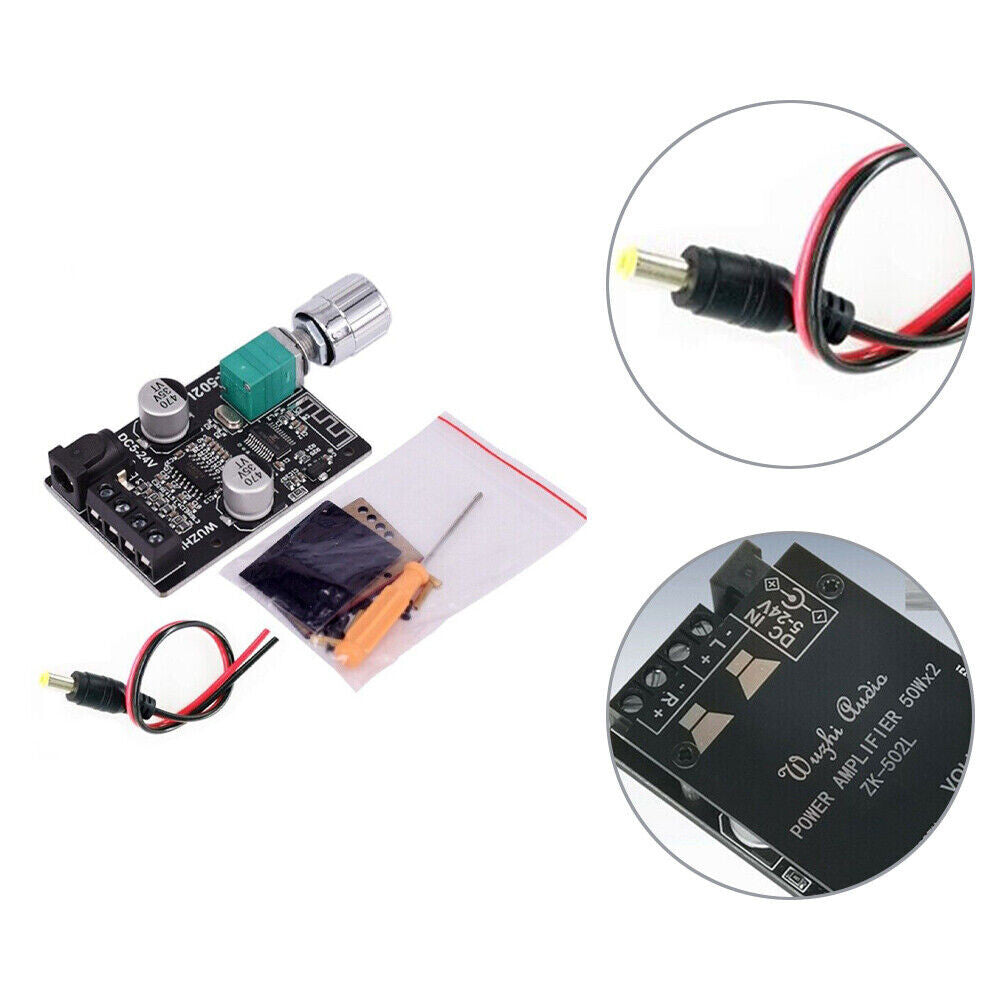 Mini 2*50W Bluetooth 5.0 Power Digital Amplifier Class Audio HiFi Stereo AMP AU