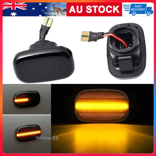 Dynamic Side Indicators Compatible with Toyota Hilux N70 (2005-2015) - Smoked Lamp Housing