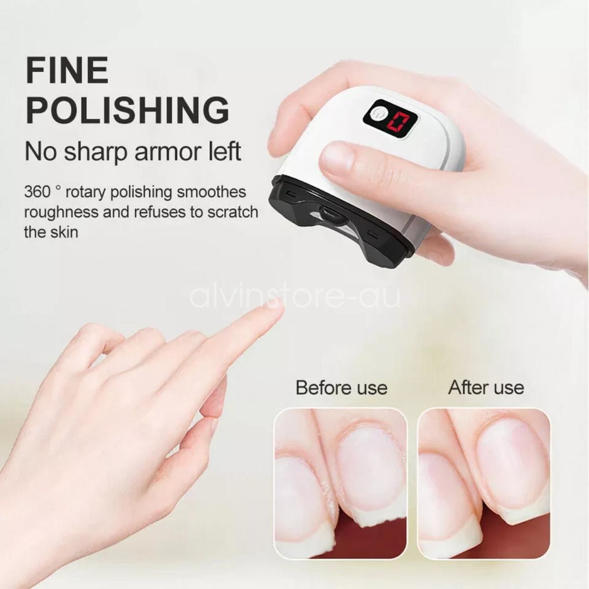 Automatic Electric Finger Nails Clippers With Light Trimmer USB Rechargeable AU