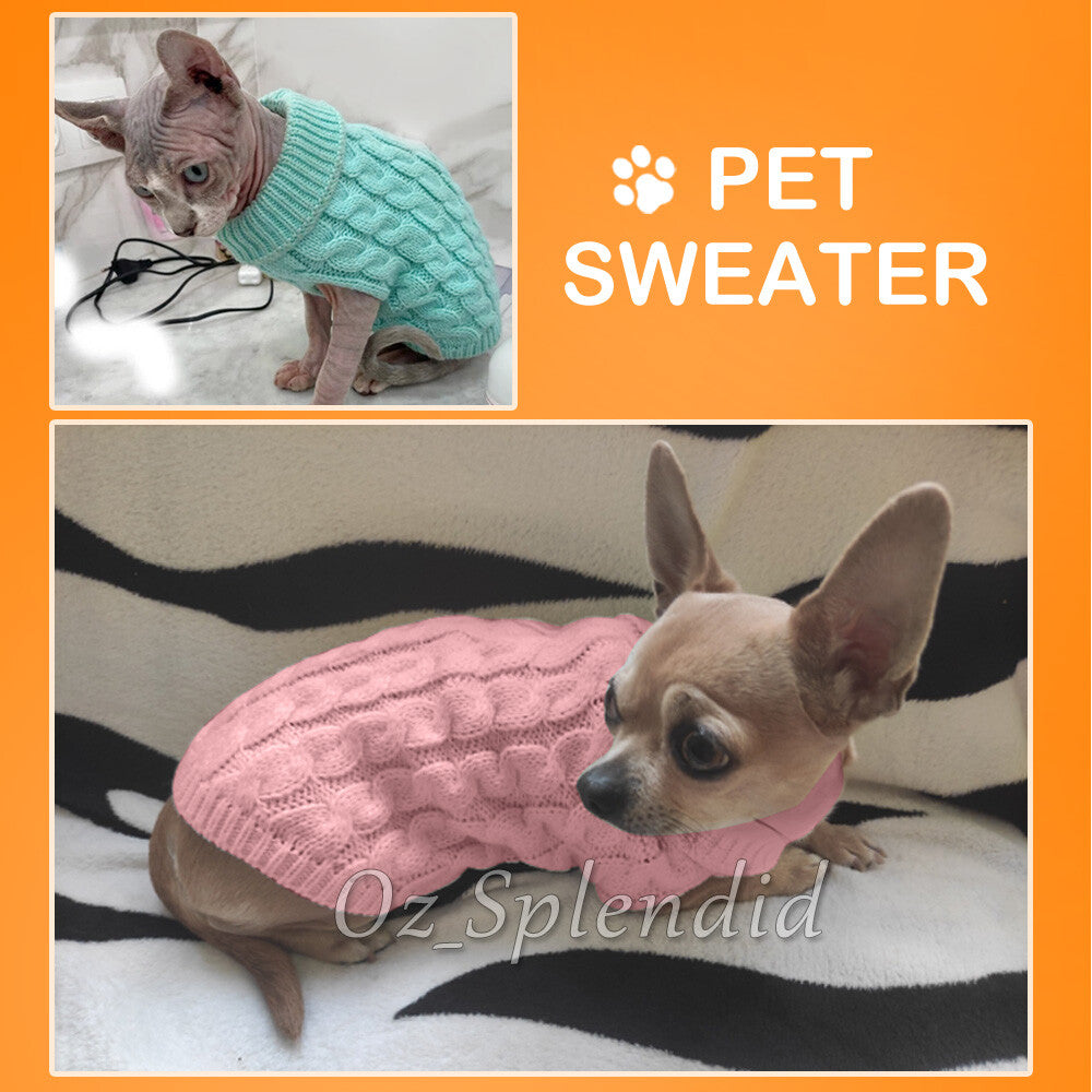 Puppy Dog Jumper Winter Warm Knitted Sweater Pet Clothes Dogs Coat Thermal AU