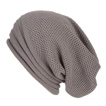 Men Women Baggy Cap Slouch Oversize Hat Ski Beanie Winter Knitted Warm Outdoor