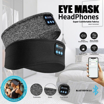 Wireless Bluetooth 5.0 Stereo Eye Mask Headphones Earphone Sleep Music Headband