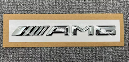 AMG Black Silver Rear Trunk 3D Emblem Badge A C E GLC GLA GLB GLE Before 2017
